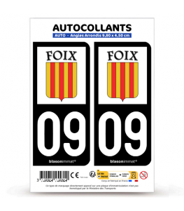 09 Foix - Ville | Autocollant plaque immatriculation