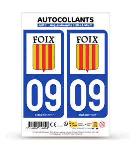 09 Foix - Ville | Autocollant plaque immatriculation