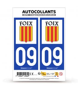 09 Foix - Ville | Autocollant plaque immatriculation