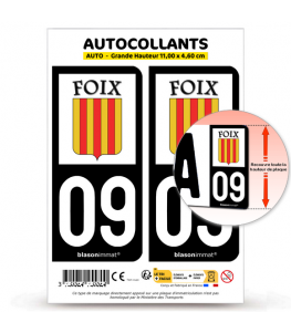 09 Foix - Ville | Autocollant plaque immatriculation