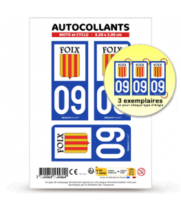 09 Foix - Ville | Autocollant plaque immatriculation