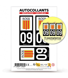 09 Foix - Ville | Autocollant plaque immatriculation