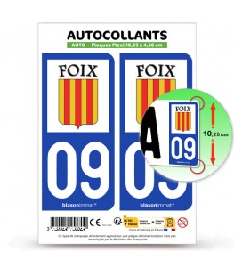 09 Foix - Ville | Autocollant plaque immatriculation