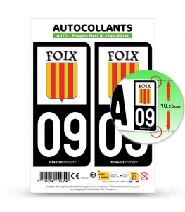 09 Foix - Ville | Autocollant plaque immatriculation