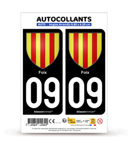 09 Foix - Armoiries | Autocollant plaque immatriculation