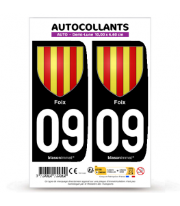 09 Foix - Armoiries | Autocollant plaque immatriculation