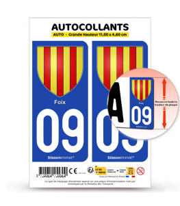 09 Foix - Armoiries | Autocollant plaque immatriculation