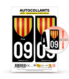 09 Foix - Armoiries | Autocollant plaque immatriculation