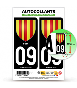 09 Foix - Armoiries | Autocollant plaque immatriculation