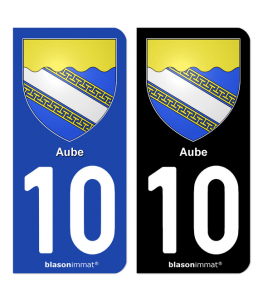 10 Aube - Armoiries | Autocollant plaque immatriculation