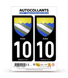 10 Aube - Armoiries | Autocollant plaque immatriculation