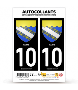 10 Aube - Armoiries | Autocollant plaque immatriculation