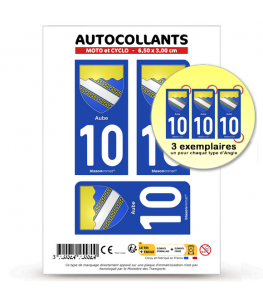 10 Aube - Armoiries | Autocollant plaque immatriculation