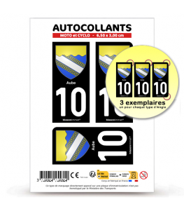 10 Aube - Armoiries | Autocollant plaque immatriculation