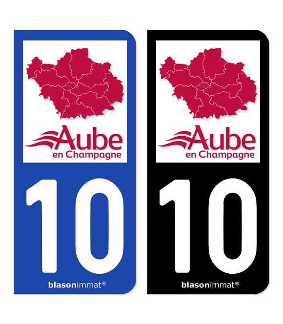 10 Aube - Département | Autocollant plaque immatriculation