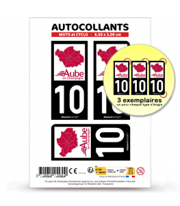 10 Aube - Département | Autocollant plaque immatriculation