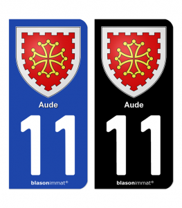 11 Aude - Armoiries | Autocollant plaque immatriculation