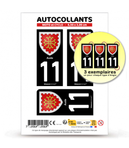 11 Aude - Armoiries | Autocollant plaque immatriculation