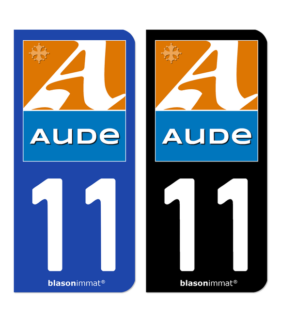 11 Aude - Département | Autocollant plaque immatriculation