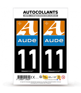 11 Aude - Département | Autocollant plaque immatriculation