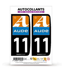 11 Aude - Département | Autocollant plaque immatriculation