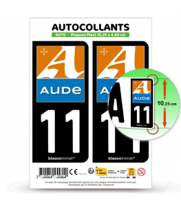 11 Aude - Département | Autocollant plaque immatriculation