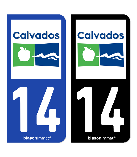 14 Calvados - Département | Autocollant plaque immatriculation