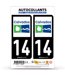 14 Calvados - Département | Autocollant plaque immatriculation