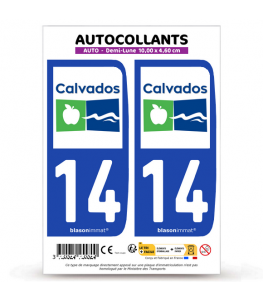 14 Calvados - Département | Autocollant plaque immatriculation