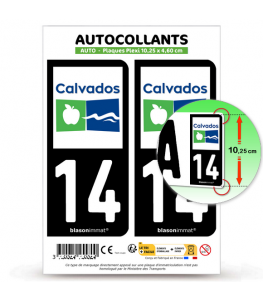 14 Calvados - Département | Autocollant plaque immatriculation