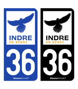 36 Indre - Département | Autocollant plaque immatriculation