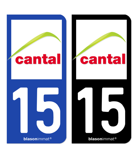 15 Cantal - Département | Autocollant plaque immatriculation