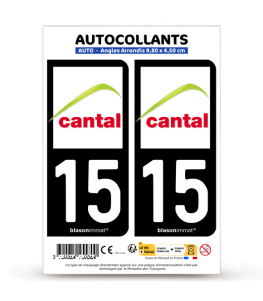 15 Cantal - Département | Autocollant plaque immatriculation