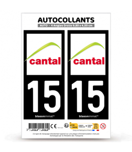 15 Cantal - Département | Autocollant plaque immatriculation