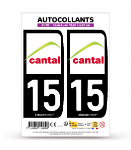 15 Cantal - Département | Autocollant plaque immatriculation