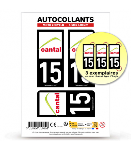 15 Cantal - Département | Autocollant plaque immatriculation