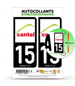 15 Cantal - Département | Autocollant plaque immatriculation