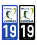 19 Haute-Corrèze - Pays | Autocollant plaque immatriculation