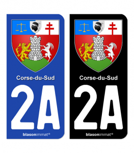 2A Corse du Sud - Armoiries | Autocollant plaque immatriculation