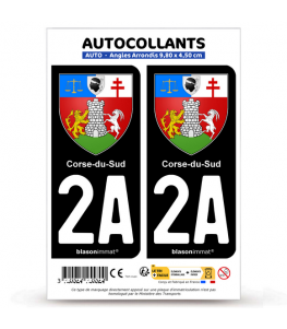 2A Corse du Sud - Armoiries | Autocollant plaque immatriculation