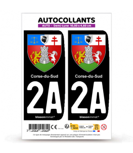 2A Corse du Sud - Armoiries | Autocollant plaque immatriculation