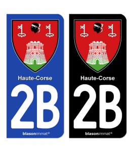 2B Haute-Corse - Armoiries | Autocollant plaque immatriculation