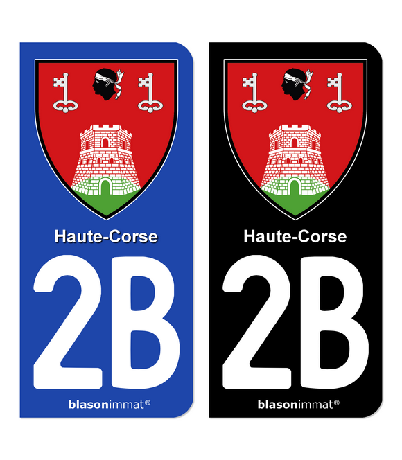 2B Haute-Corse - Armoiries | Autocollant plaque immatriculation