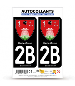 2B Haute-Corse - Armoiries | Autocollant plaque immatriculation