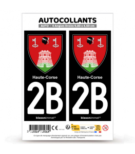 2B Haute-Corse - Armoiries | Autocollant plaque immatriculation