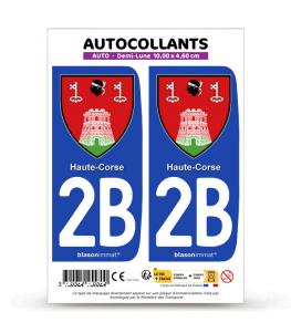 2B Haute-Corse - Armoiries | Autocollant plaque immatriculation