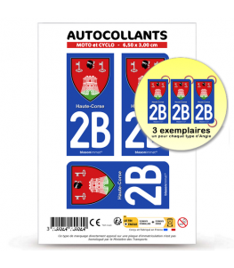 2B Haute-Corse - Armoiries | Autocollant plaque immatriculation