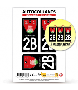 2B Haute-Corse - Armoiries | Autocollant plaque immatriculation