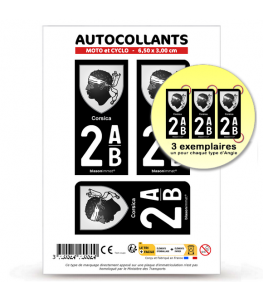 2AB Corsica - Armoiries | Autocollant plaque immatriculation