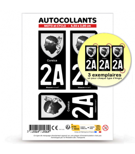 2A Corsica - Armoiries | Autocollant plaque immatriculation